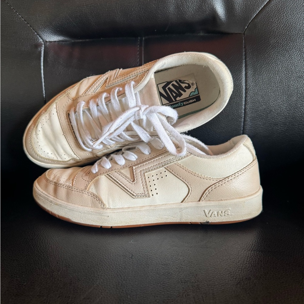 Vans Cream Low-Top Sneakers